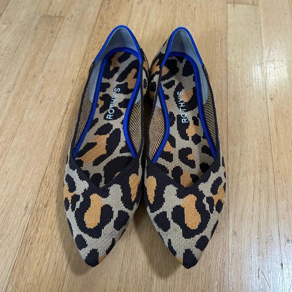 Rothy's The Point Leopard Print Women's Flats - Picture 1 of 10